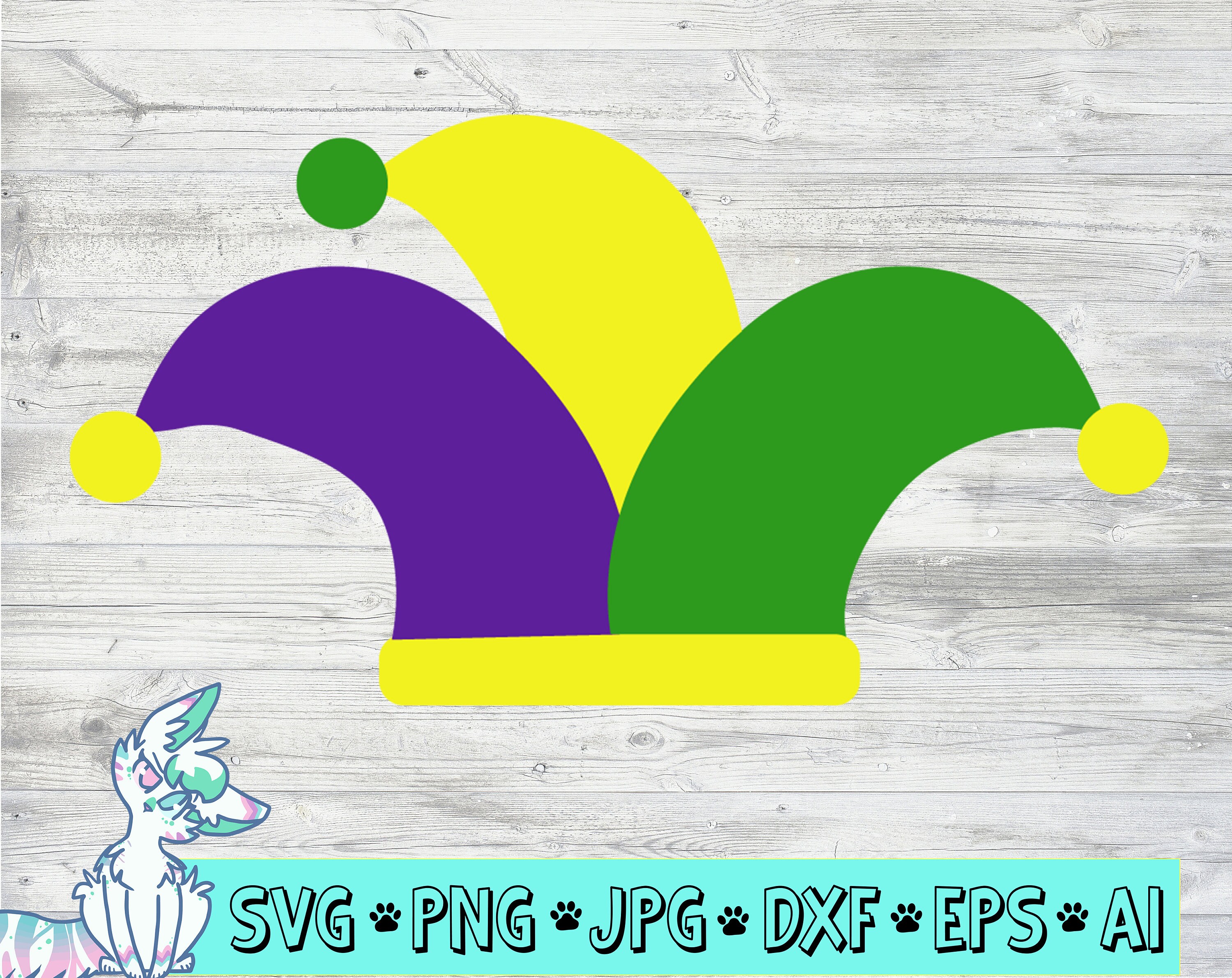 mardi gras jester hat svg