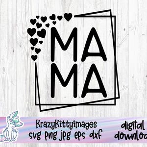 Mama Heart Square SVG: Mother&#39;s Day Shirt Design (Digital Download)