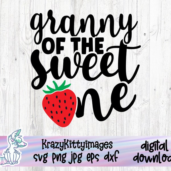 Granny of the sweet one svg etsy