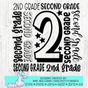 back to school 2nd grade svg cut file,first day of school boys svg, 2nd grade girls svg, png jpg eps dxf, sublimation png, instant download