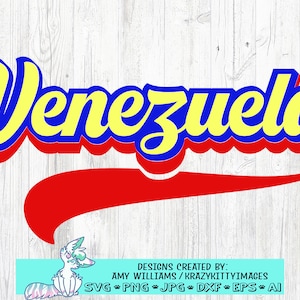 Venezuela Svg , Retro Venezuela Script Svg Cut File, Venezuelan flag colors, PNG  DXF, Cricut  Cameo, Vector Clipart Design,Instant Download
