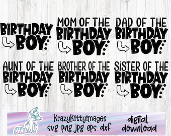 Paquete SVG de cumpleaños para niño: Camisetas de cumpleaños familiares (descarga digital)
