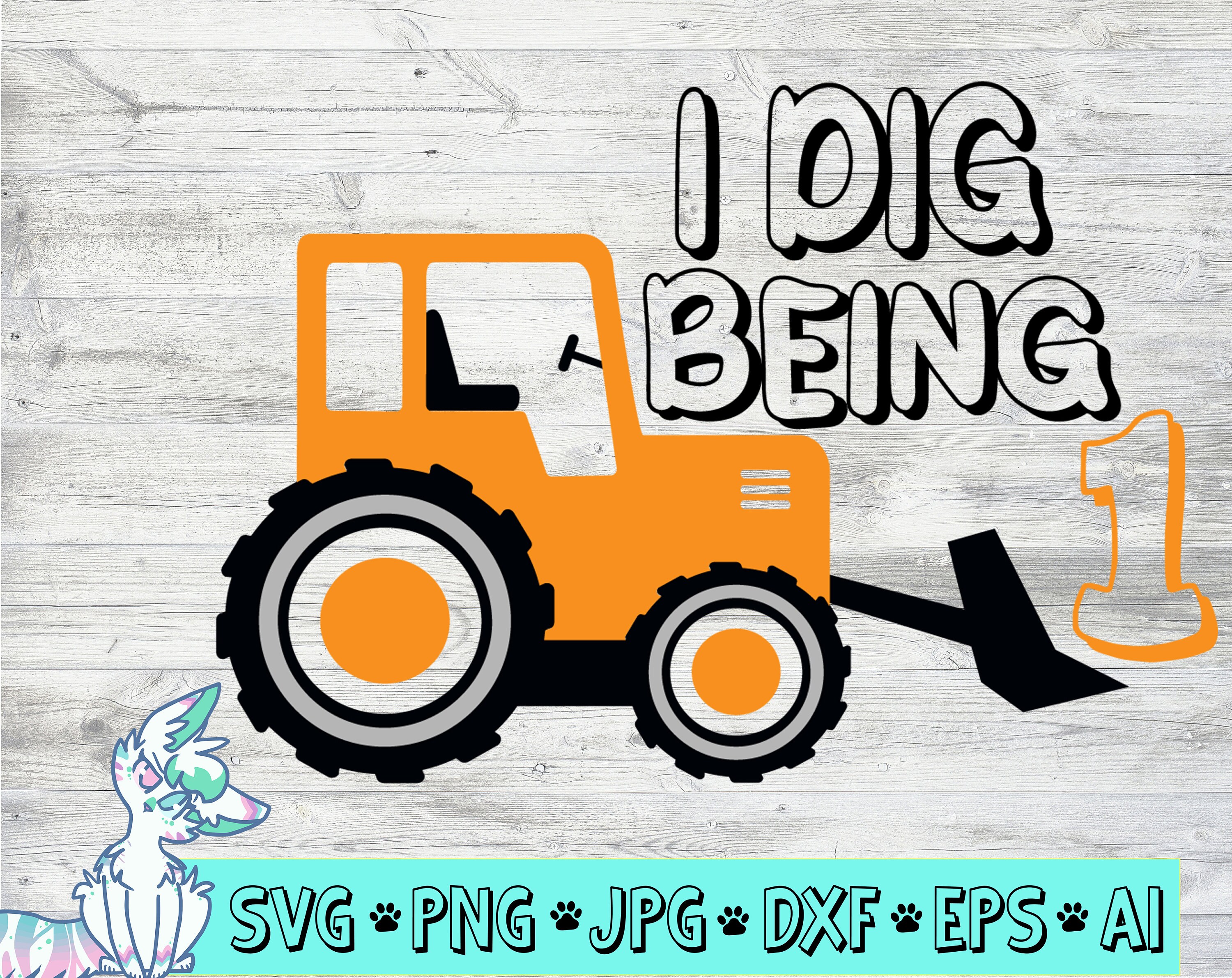 I Dig Being 1 Svg Construction Birthday Svg One Year Old | Etsy