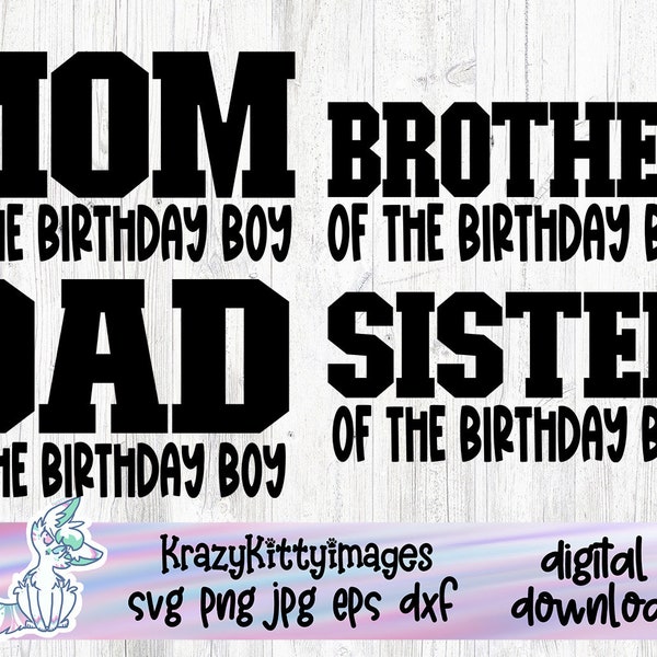 The Birthday Dude, Matching Family Boys 1st Birthday, Family Matching Boys Birthday, Boys Birthday svg, Matching Family Boys 2nd Birthday