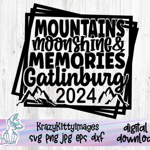 Bergen Moonshine herinneringen SVG, vrienden Gatlinburg vakantie SVG, Tennessee vakantie SVG, leuke familie SVG, vrijgezellenfeest Gatlinburg vacay