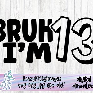 dreizehn Jahre Geburtstag svg, 13 Jahre alt Geburtstag Junge geschnitten Datei, lustige Geburtstag svg, digitaler download, drucken und schneiden, Geburtstag Junge Familie svg