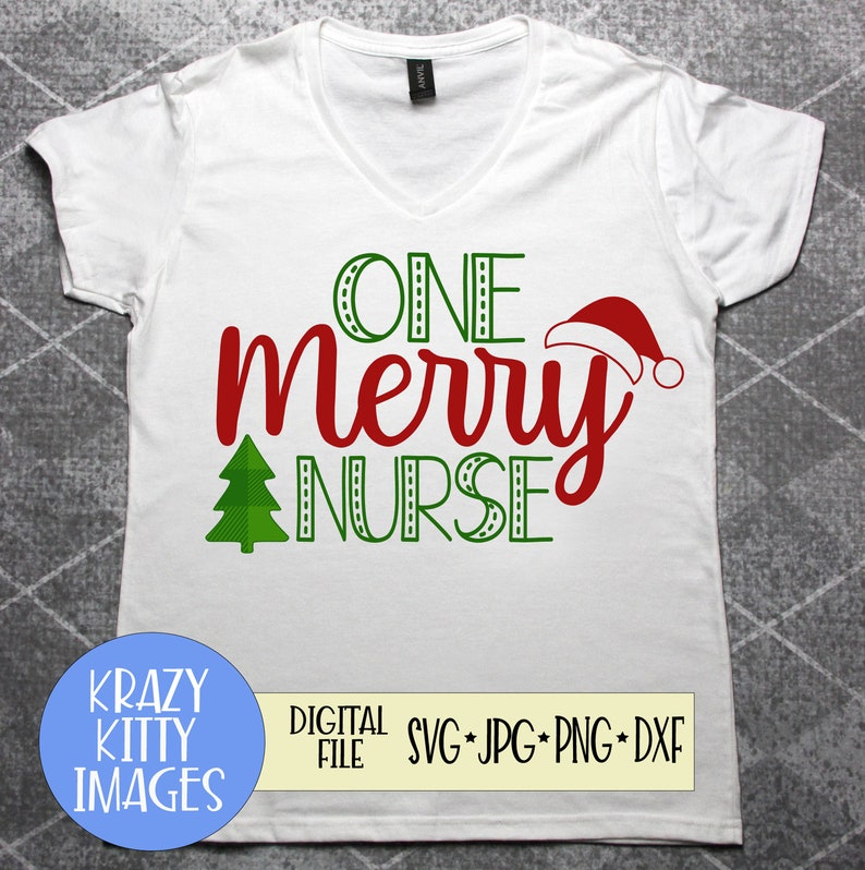 Download Jpg One Merry Nurse Svg Png Nursing Svg Christmas Svg Eps Digital Tree Svg Nurse Christmas PSD Mockup Templates
