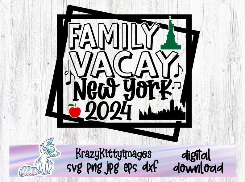 Family Vacation Svg, New York Family Vacation Svg, Big Apple Road Trip Svg, Vacay Mode Svg,NYC Here we come svg,Png,Jpg,Dxf,Digital Download image 1