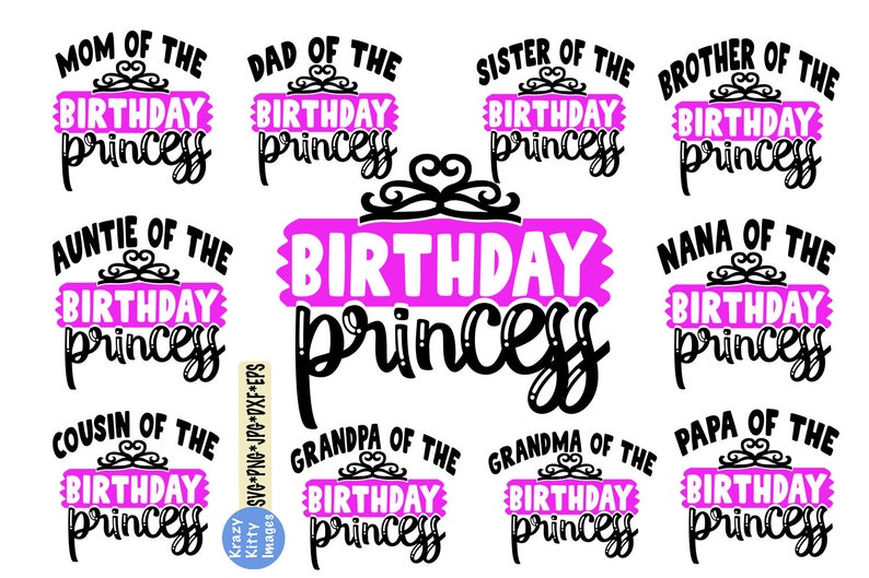 Download Birthday princess family svg bundle mom of birthday ...