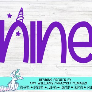 9th birthday unicorn svg, 9th birthday svg, birthday girl unicorn svg, unicorn svg, unicorn nine svg, nine svg, unicorn birthday girl svg