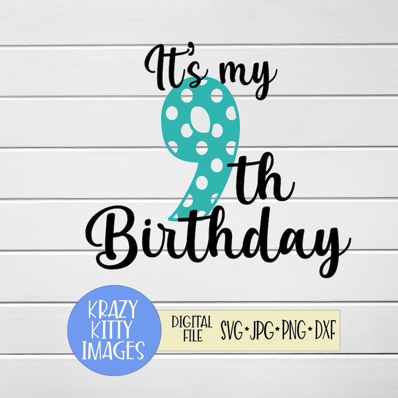 Download 9th birthday svg ninth birthday svg 9th birthday party svg | Etsy
