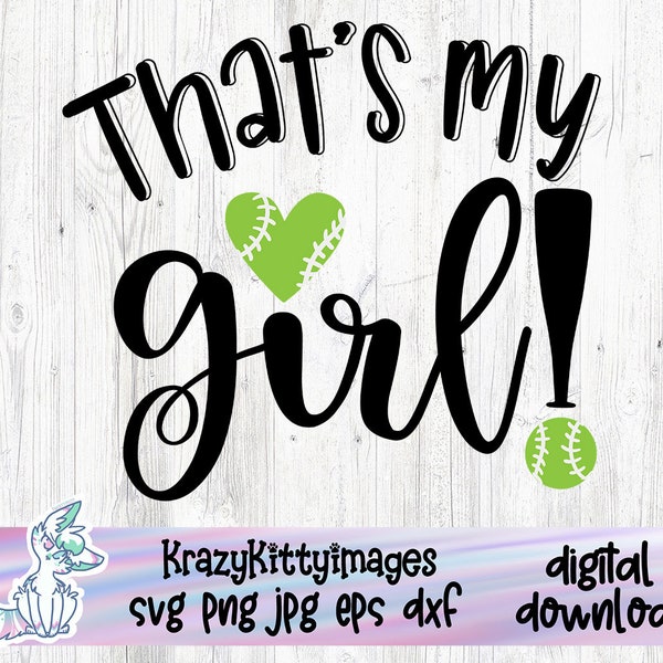 Big Sister Biggest Fan SVG Cut File, Thats my girl, Softball SVG, Softball Sister SVG, Sister Shirt Print Svg, Fan Svg, vector file