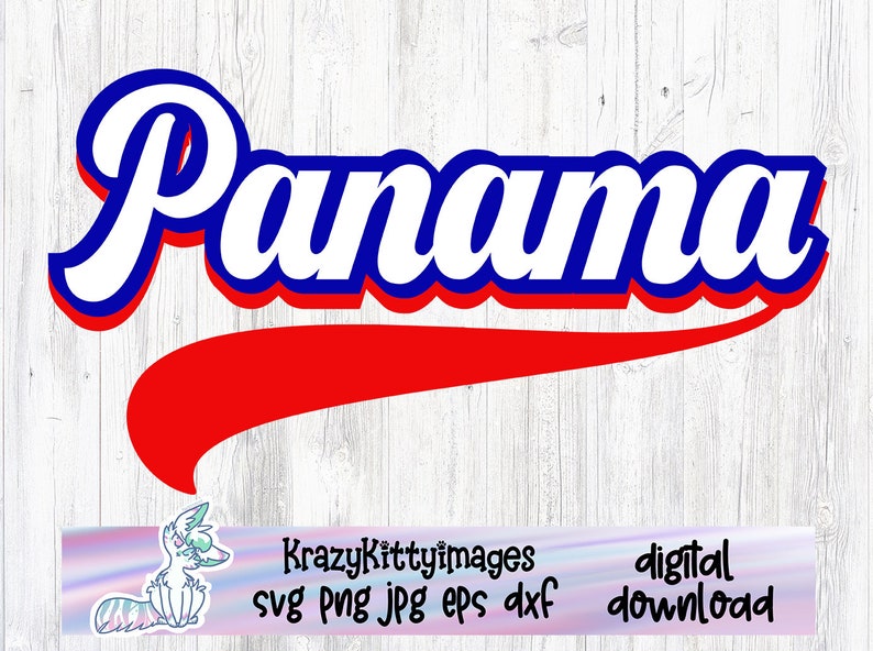 Panama Retro Script SVG: Flag Colors Vector Clipart (digital Download ...