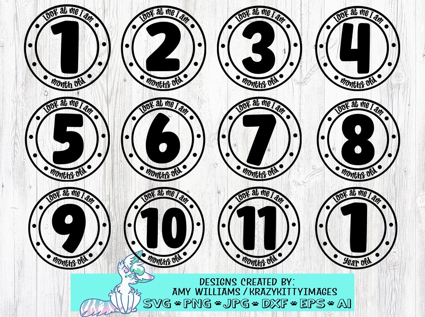 Baby Month, Baby Milestone Svg, Baby Milestones, Birthday SVG, One Month Old, Baby Shower Gift, Baby Month sheet, Month SVG, monthly baby