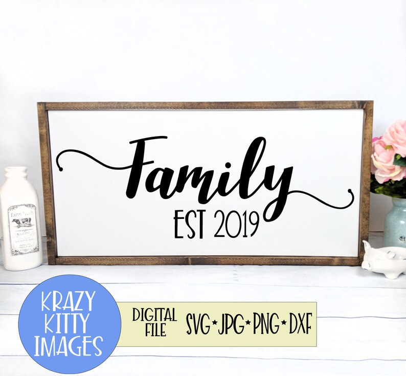 Download Clip Art Svg Family Est Svg Established Svg Wall Art Custom Family Svg Svg Files Housewarming Gift Family Svg Cut Files Home Decor Art Collectibles