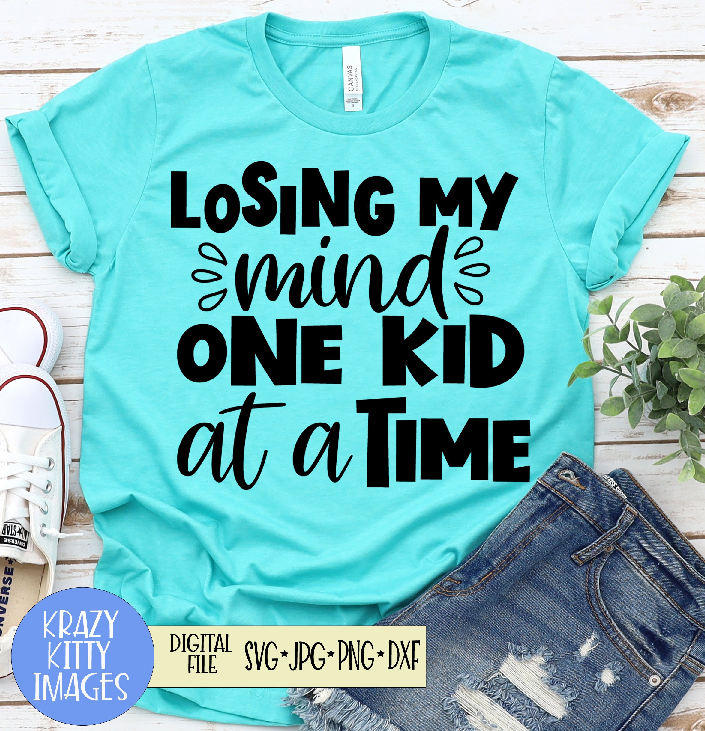 Losing My Mind One Kid at a Time Funny Mom Life Shirt