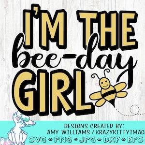 bee day girl svg, jarige svg, verjaardag bee svg, bijpassende familieshirt svg, verjaardag gesneden bestand, png, jpg, dxf, instant download, bijenkorf