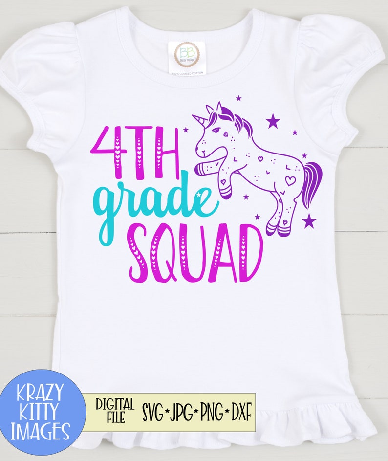 School Clipart 4th Grade Svg Png Unicorn Svg Fourth Grade Squad Dxf Eps Girls School Shirt Design School Svg Back To School Jpg Dexis Iberica Clip Art Art Collectibles