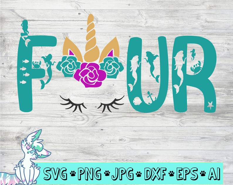 Download Unicorn svg Mermaid svg 4th birthday svg 4 svg fourth svg ...