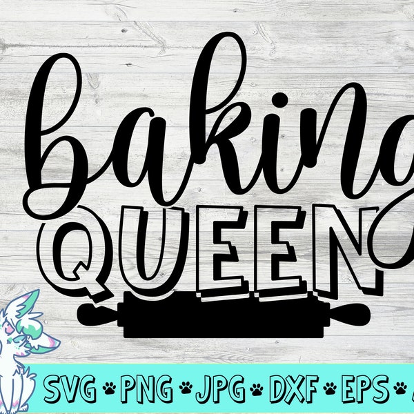 Baking Queen SVG Cut File, commercial use, instant download, printable vector clip art, Kitchen Decoration, Baking Shirt Print SVG, png, dxf