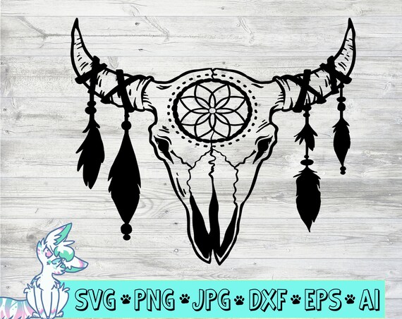 Download Cow Skull Svg Cow Skull Svg File Cow Skull Medallion Bull Native American Indian Southwest Boho Skull Clip Art Cut File Vector Art