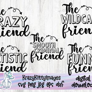 面白い友達のマッチングシャツデザイン、友達 SVG バンドル、友情 SVG、誕生日クルー SVG、花嫁チーム SVG、女の子のパーティー SVG、カットファイル