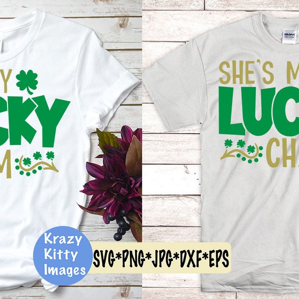 She's My lucky Charm, He's My Lucky Charm, St. patrick's Day, St. Patrick's Day Couples SVG, Couples Matching St. Patrick's Day, SVG, DXF