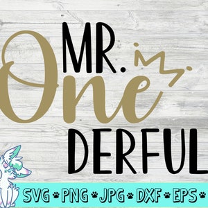 Fichier de coupe M. Onederful SVG, svg de t-shirt pour enfants, bébé garçon svg, un svg, svg de chemise d'anniversaire, svg de garçon d'anniversaire, premier anniversaire svg, dxf, 1 an