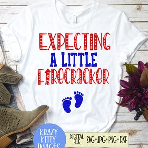 Grossesse patriotique SVG, pétard Svg, enceinte svg, quatrième de juillet grossesse Fichier de coupe, Patriotic Dxf, 4th Of July Shirt Svg, Dxf, Png