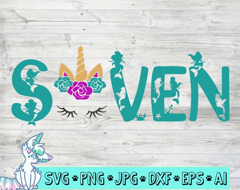 Download Unicorn birthday svg unicorn svg seven 7 7th unicorn | Etsy