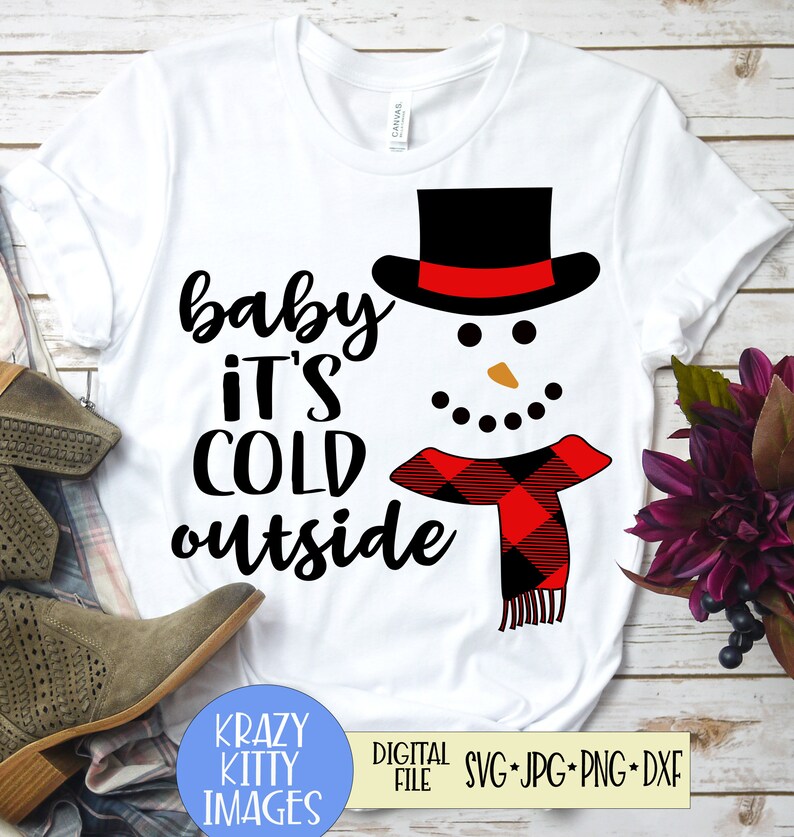 Download Baby it's cold outside svg snowman svg buffalo plaid | Etsy
