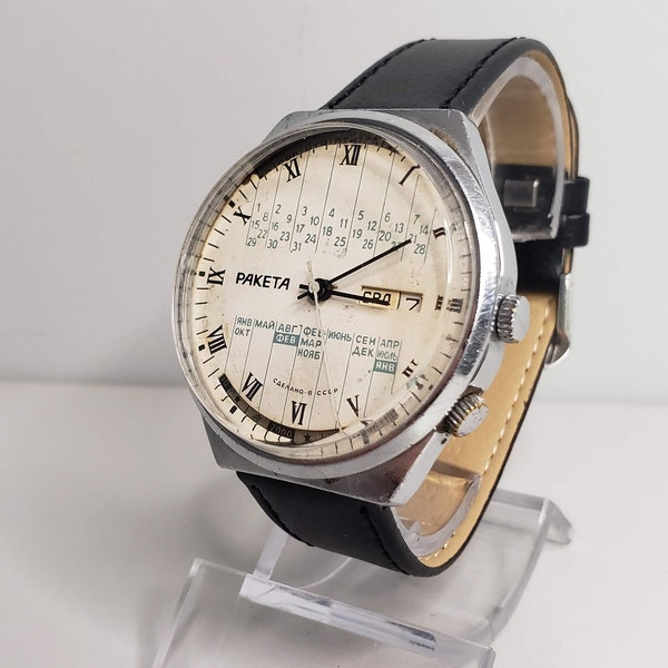 Wrist watch RAKETA calendar Soviet  and Vintage Watch