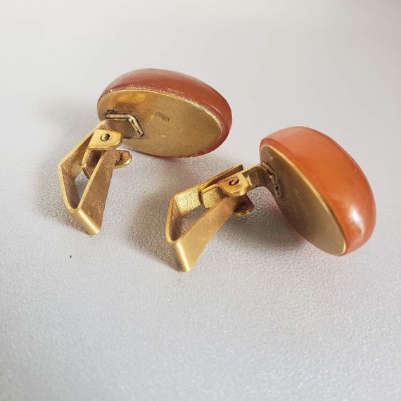 Vintage triangular cufflinks amber 6.7 g. Soviet … - image 5