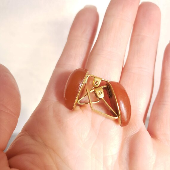Vintage triangular cufflinks amber 6.7 g. Soviet … - image 10