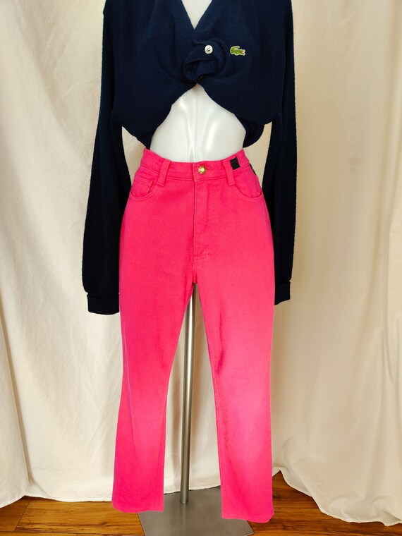 Vintage Versace pink high waist jeans