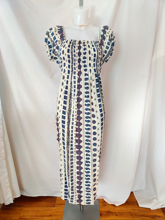Vintage puff sleeve maxi dress