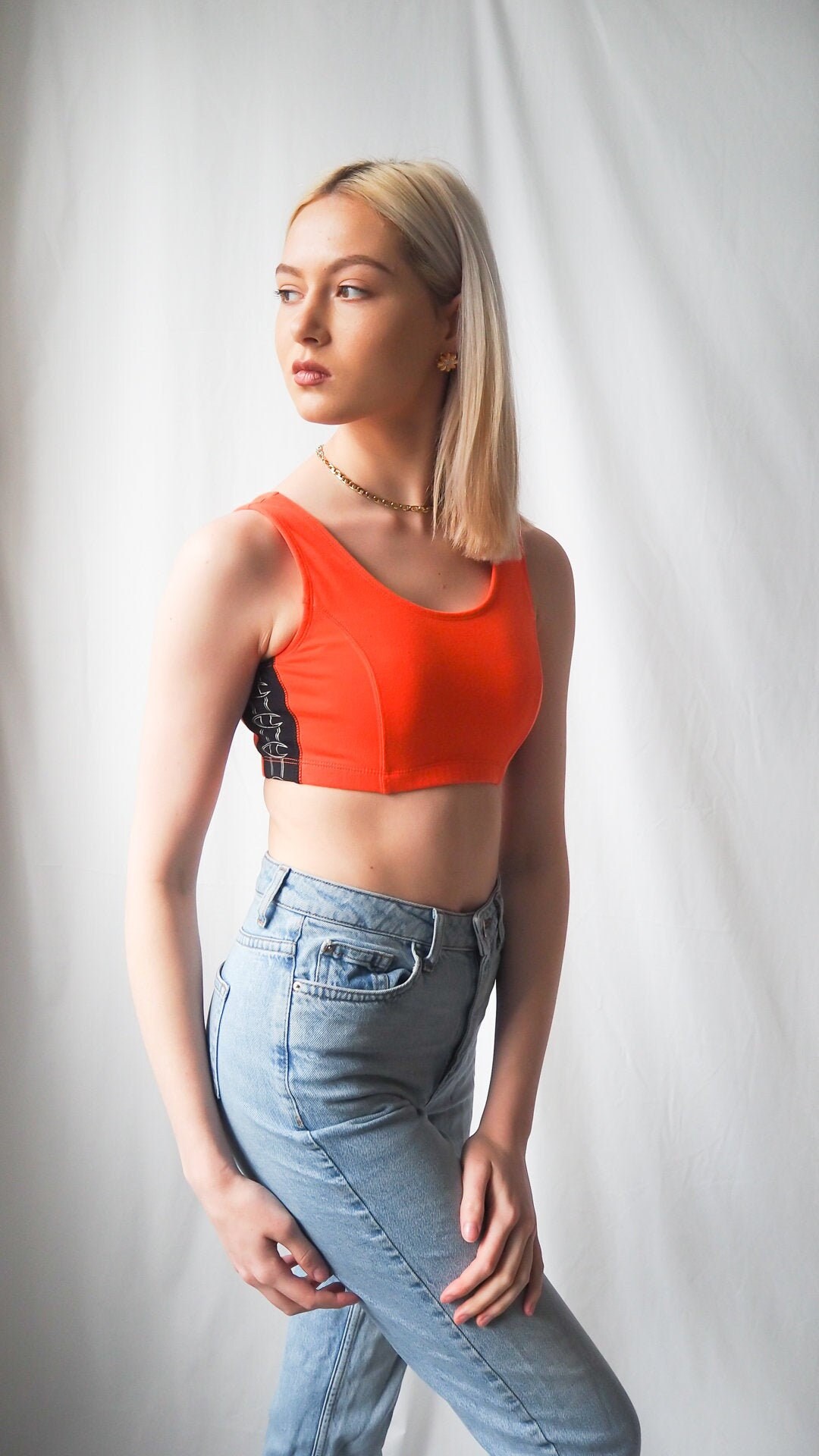 Vintage Champion Neon Orange Sports Top 