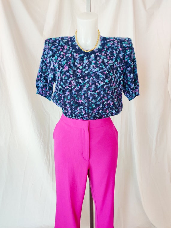 Vintage popcorn knit short sleeved jumper