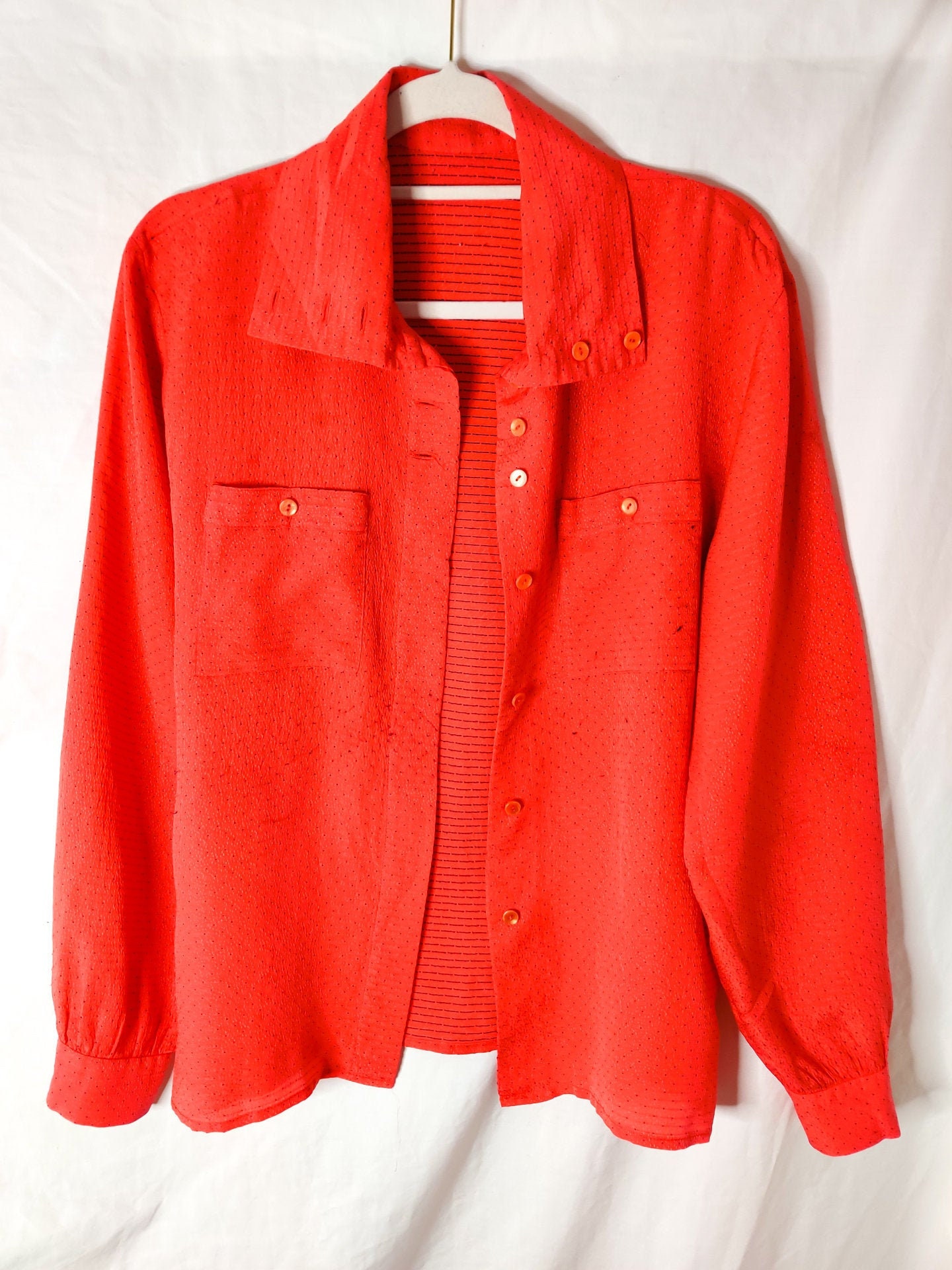Vintage Red Button up Shirt - Etsy 