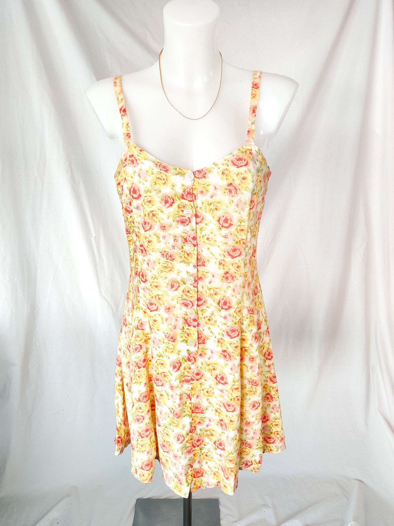 Vintage floral button up dress 8-12 | Etsy