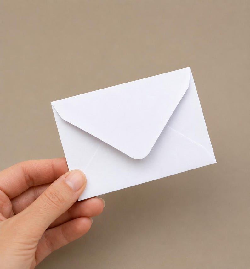 Sobres pequeños blancos engomados: Mini paquetes de semillas, recuerdos de boda (paquete de 20) imagen 1