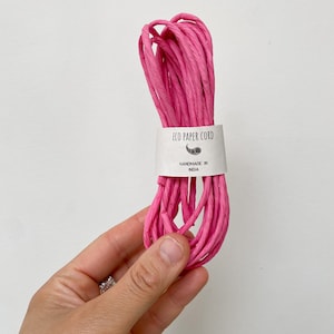 5M 10M Pink Handmade Paper Rope - eco craft raffia twine, DIY thick paper string,