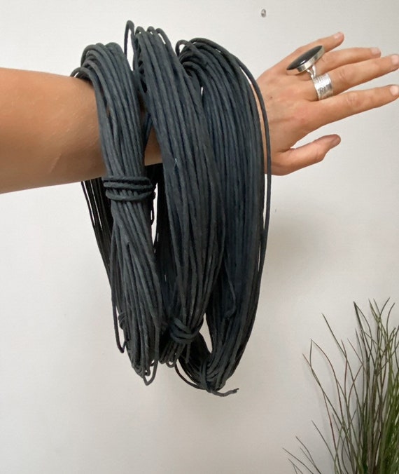 5M 10M Charcoal Black Handmade Paper Rope Eco Craft Raffia Twine