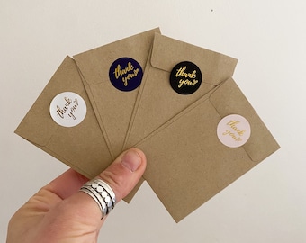 Kleine Umschläge aus Kraftpapier - Hochzeitsbevorzugungstaschen, braune Mini-Papierumschläge, Manilla-Umschläge, 97mm x 67mm, UK Verkäufer