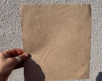Handmade Hemp Paper with Marigold Petals - Deckled Edge (28cm x 25cm)