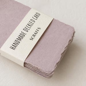 Blush Pink Handmade Deckle Edge Cards | Thank You Card | Mini Note Cards