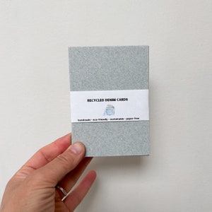 Cartes en denim recyclé - papier naturel respectueux de l'environnement, sans arbre,