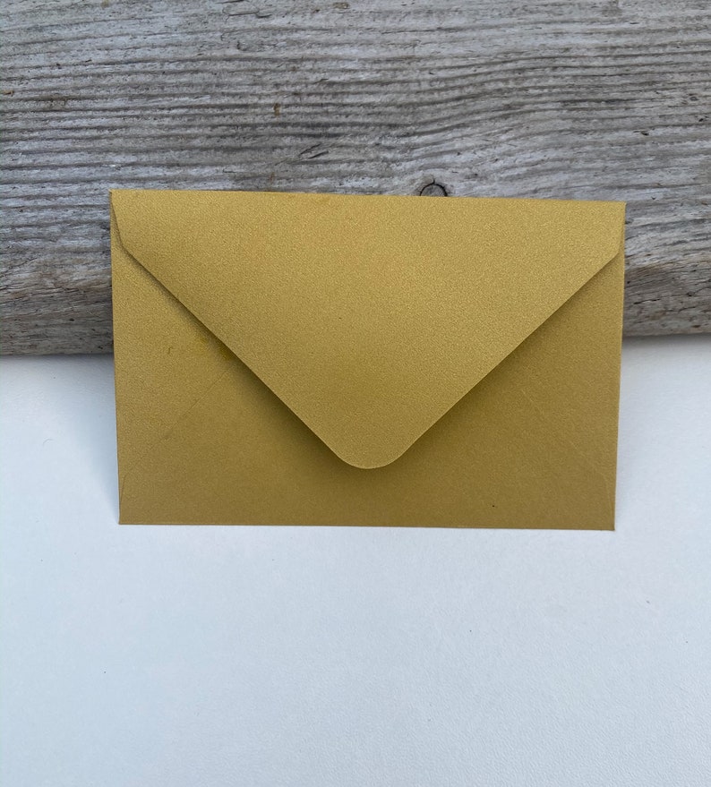 120gsm coloured envelopes, mini paper envelopes Small Pearlescent Gold Envelopes 94mm x 65mm bulk wedding favours UK