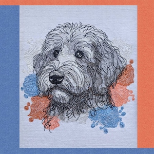 Stickdatei Hund, Stickdatei Goldendoodle