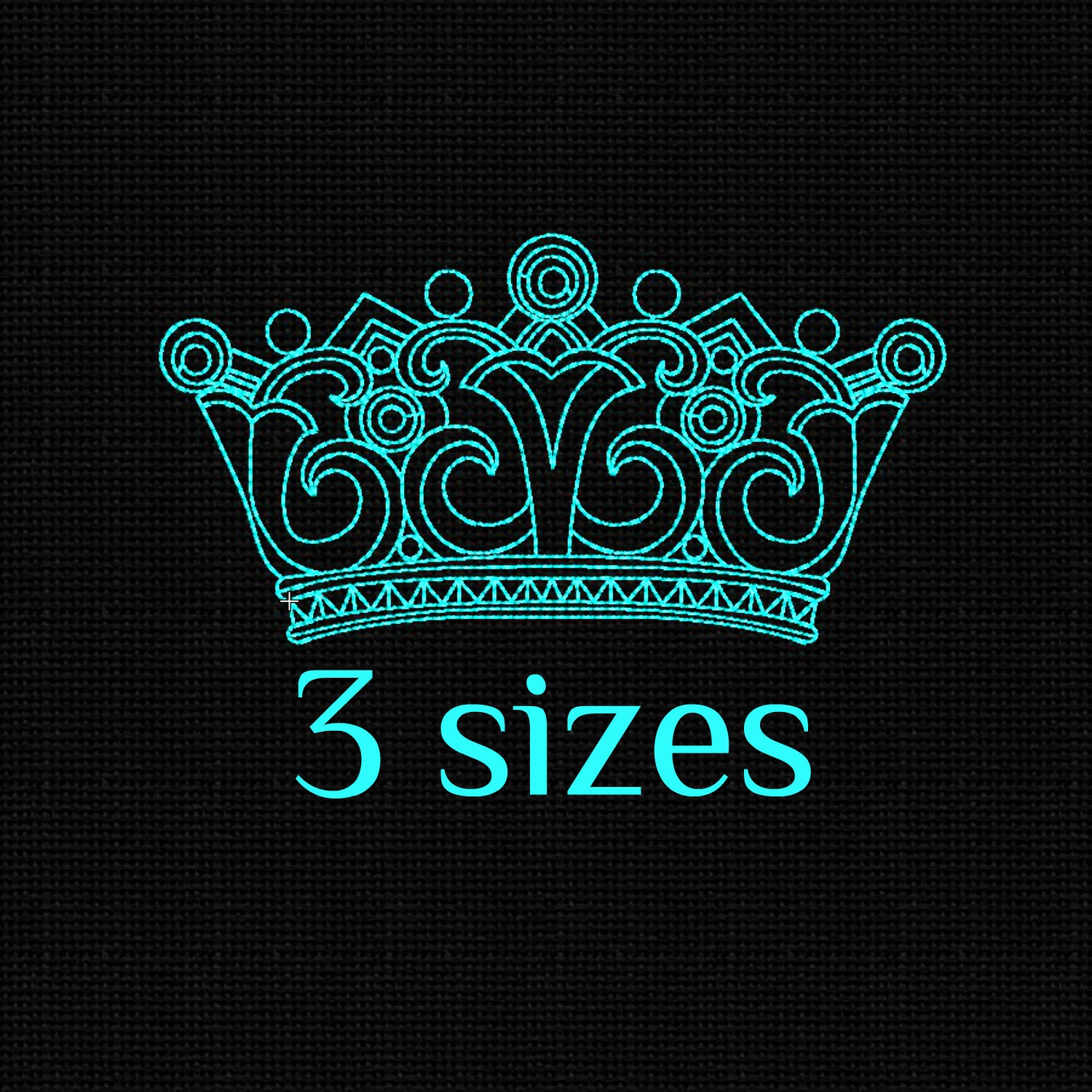 E R Crown Design Embroidery Design Crown, Embroidery Designs Crowns - Etsy